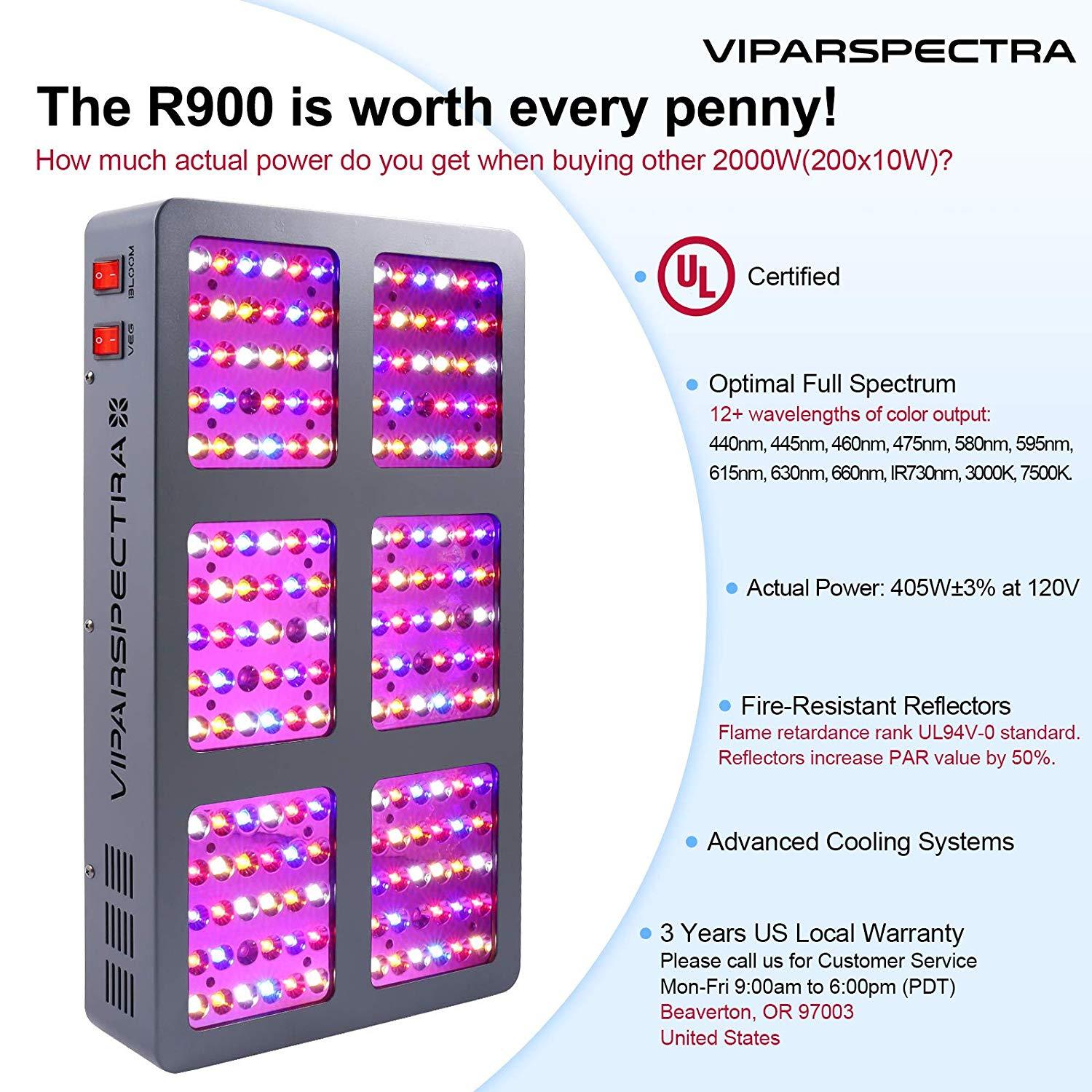 VIPARSPECTRA 900W LED Grow Light Full Spectrum