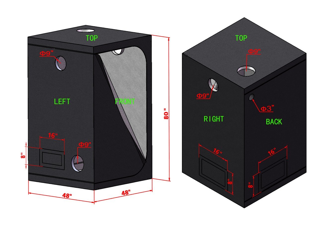 TopoLite 48X48X80 Led Grow Tent Kit