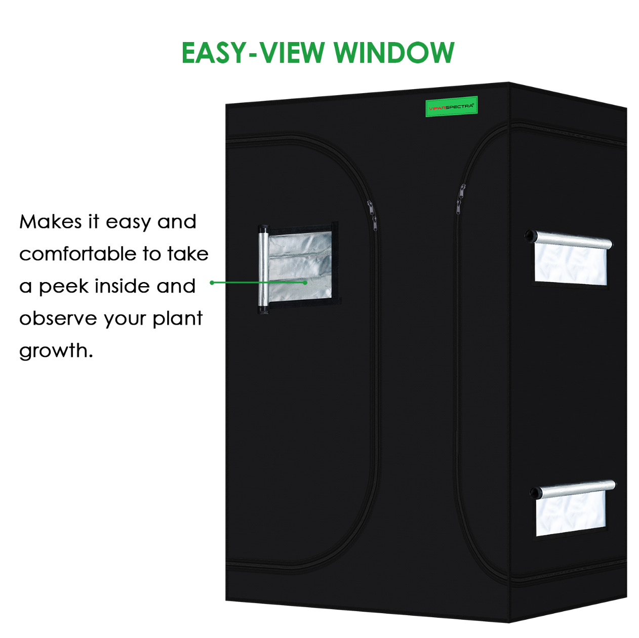 VIPARSPECTRA 60"x48"x80" Reflective 600D Mylar 2-in-1 Grow Tent