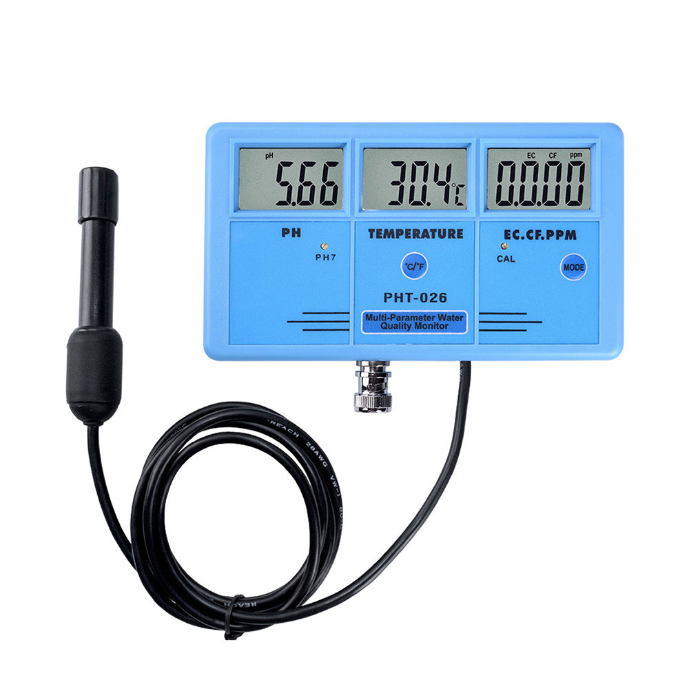 ECO Farm 6 in1 Digital LCD Multi-Function Water Quality Tester, pH/EC/CF/TDS(PPM)