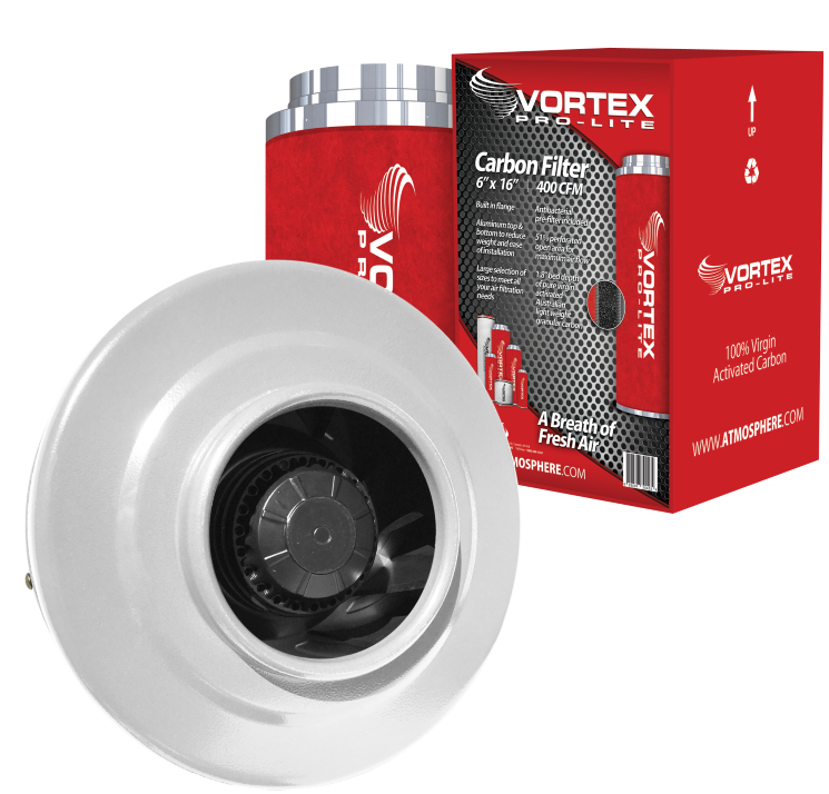 Vortex VBC600 403 CFM 6" Inline Fan and Pro-Lite Carbon Filter