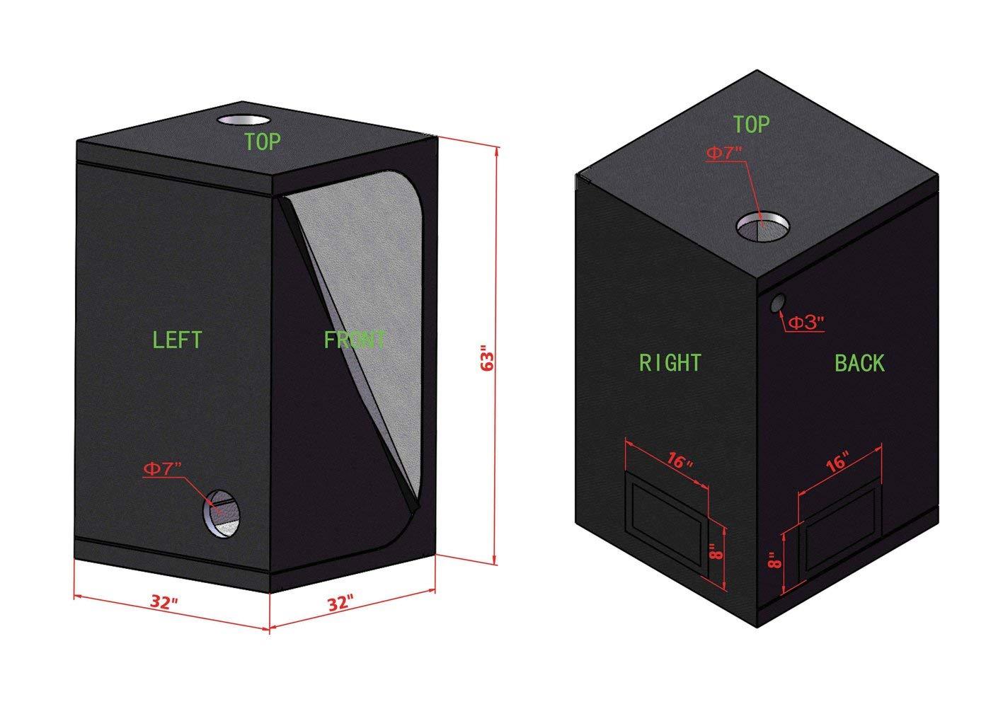 TopoLite 32X32X63 Led Grow Tent Kit