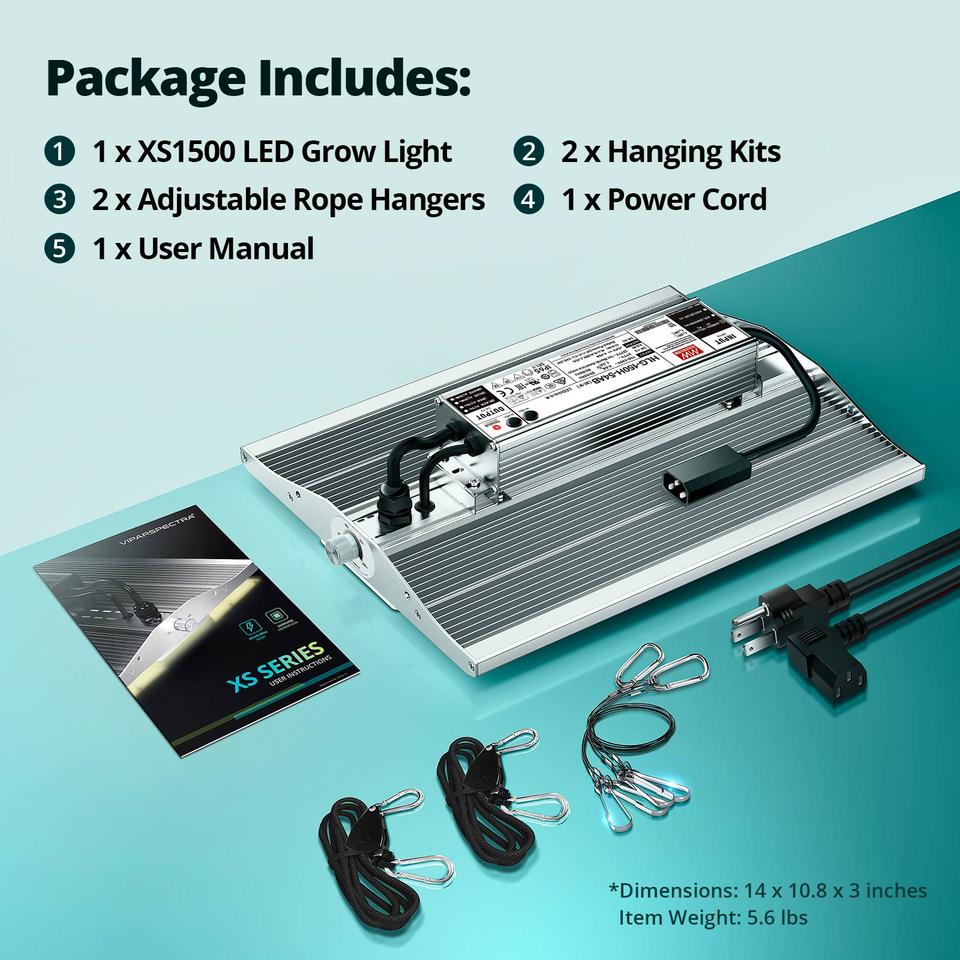 VIPARSPECTRA XS1500 LED Grow Light with Samsung LM301B & MeanWell Driver