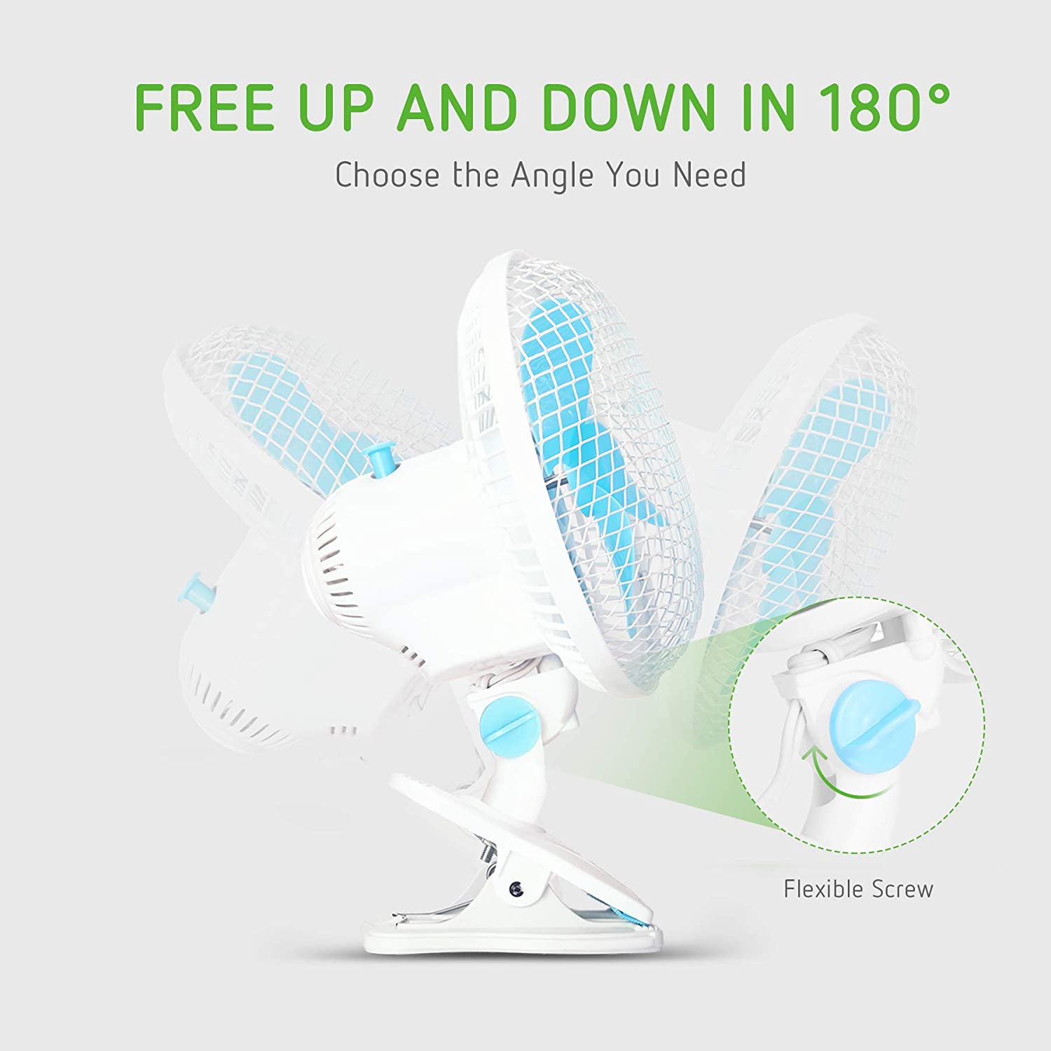 ECO Farm 6 Inch Clip Oscillating Fan Fit for Grow Tent with 3-Speed Control