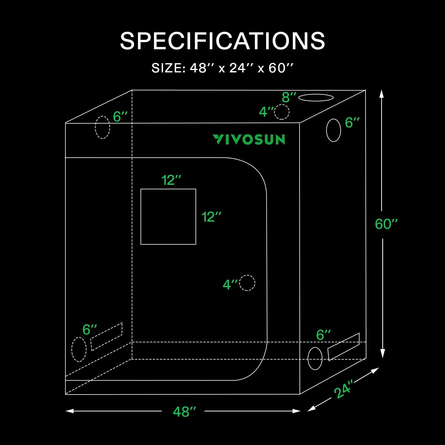 VIVOSUN G425 Upgraded 4x2 Mylar Grow Tent with 19mm Poles