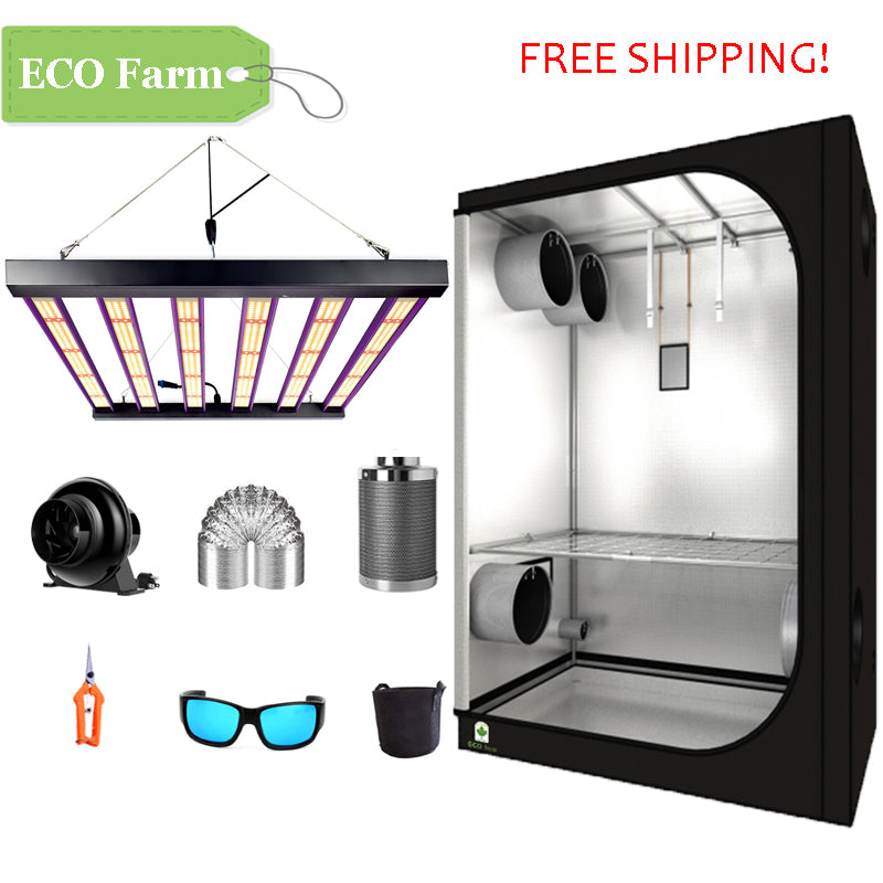 ECO Farm 4'x4' Essential Grow Tent Kit with ECO Farm DBL5000 480W LED Grow Light