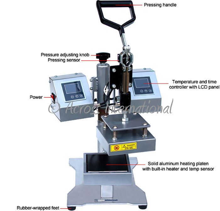 Across International 1/2 Ton Swing-Away Manual Rosin Press with Dual 3" x 2" Heating Platens