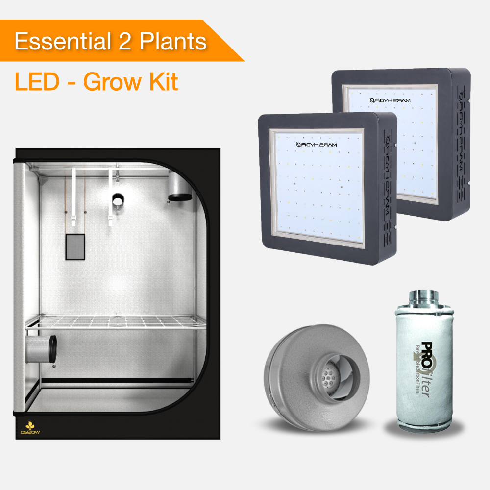 Essential 2 Plants Grow Kits - LED Grow Lights-growpackage.com