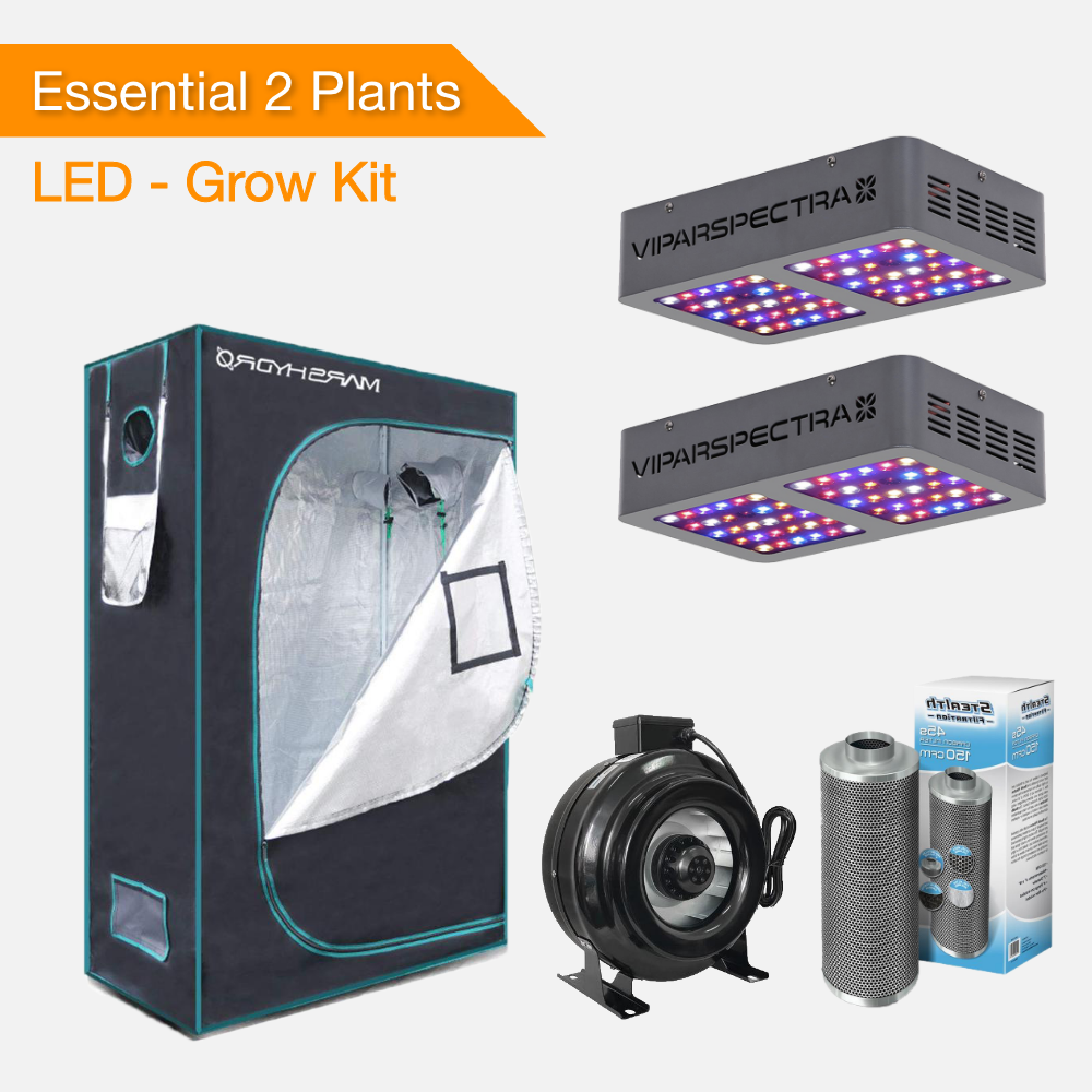 Essential 2 Plants Grow Kits - LED Grow Lights-growpackage.com