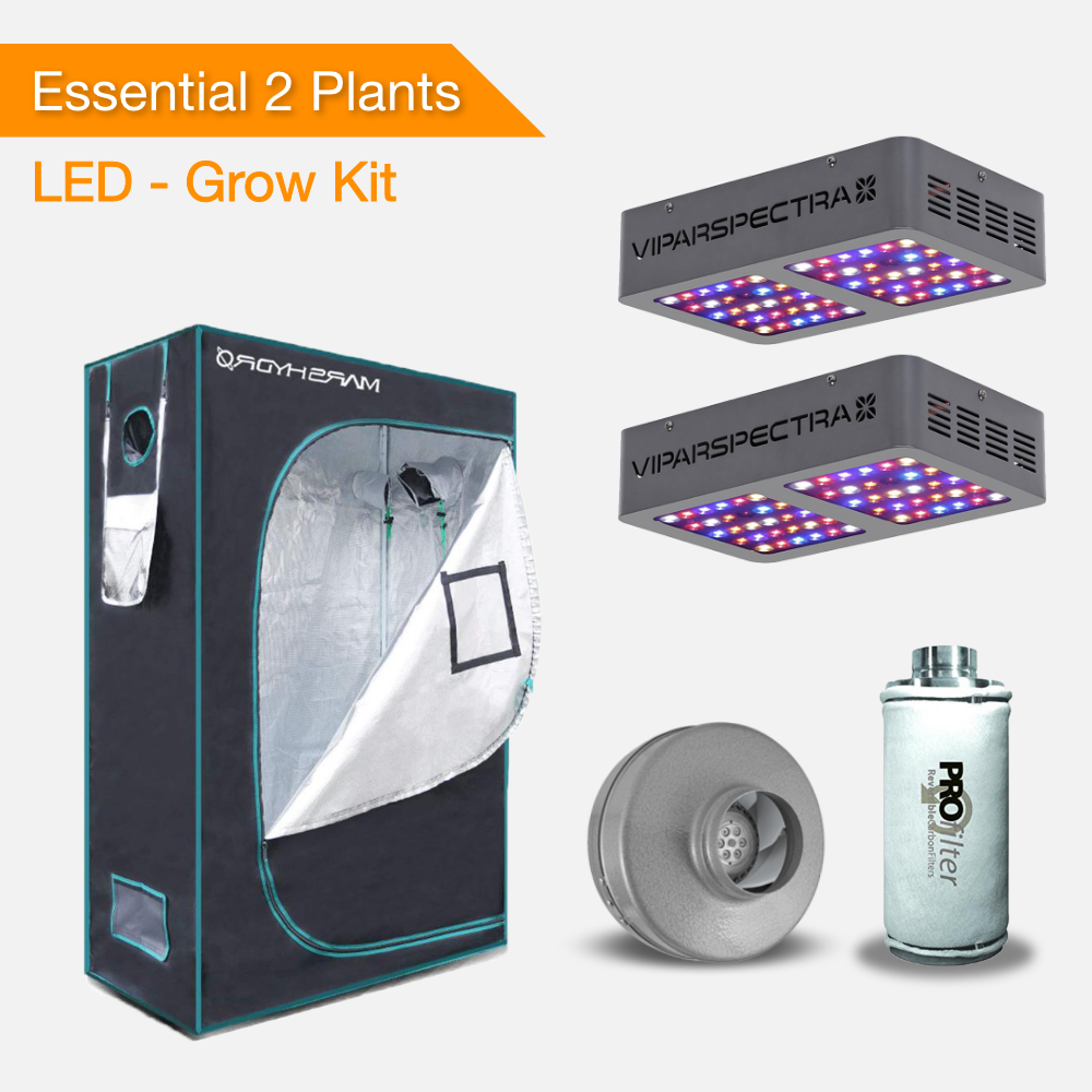 Essential 2 Plants Grow Kits - LED Grow Lights-growpackage.com