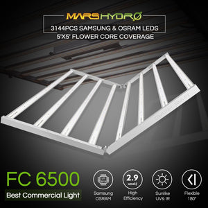 New Mars Hydro FC 6500 650W LED Grow Light with Samsung LM301B Osram Diodes for 6ft×6ft