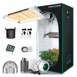 Mars Hydro TS 600 LED Grow Light + 2'x2' Indoor Tent Kits Combo Carbon Filter