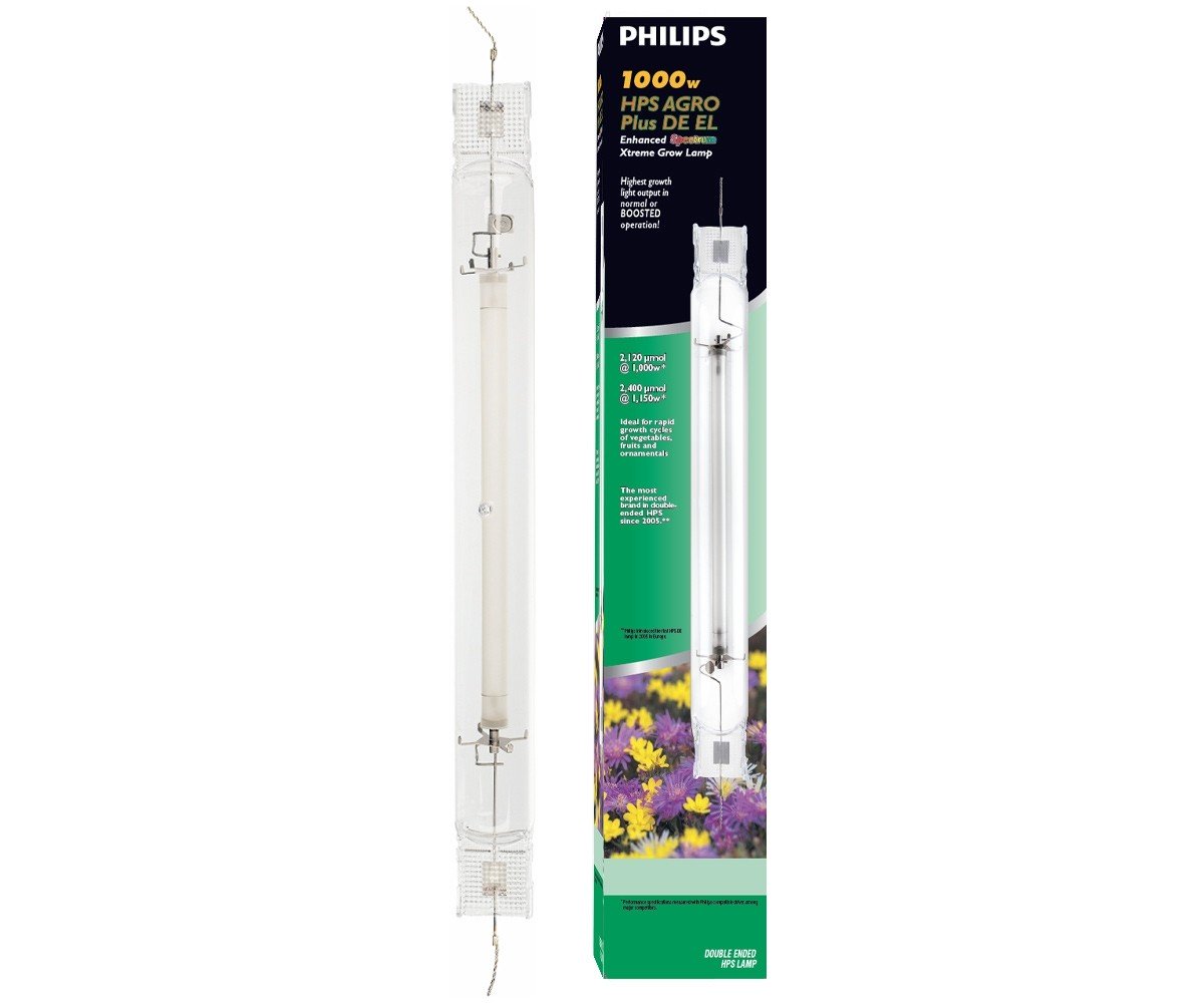 Philips AGRO Plus Double-Ended High Pressure Sodium (HPS) EL Lamp, 1000W