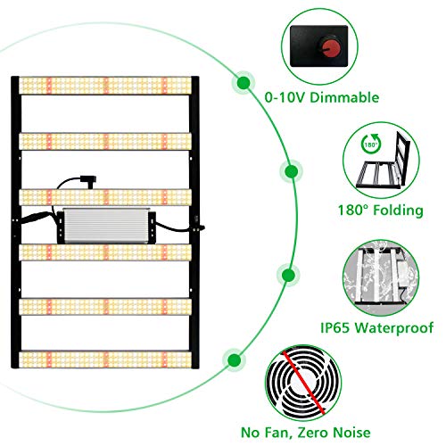 SideKing SK3000 300W Foldable LED Grow Light Bar with OSRAM diodes & Sosen Driver Dimmable lights for Indoor Plants Hydroponic Veg and Bloom (648pcs LEDs)