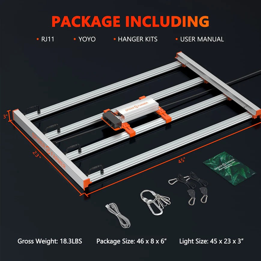 Spider Farmer® G4500 430W Full Spectrum LED Grow Light
